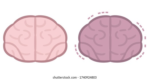 Set of brain illustrations on white background