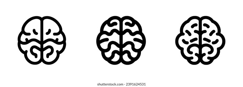 set brain line icon isolated. Vector illustration