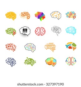 Set of brain vector illustration sign set