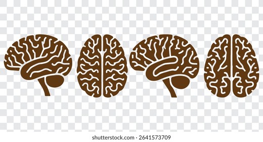 set of brains silhouette vector on transparent background - Powered by Shutterstock - Get 15% off with code: PIKWIZARD15