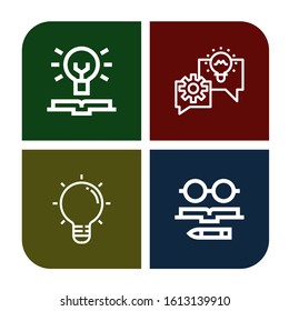 Set of brainstorm icons. Such as Knowledge, Lightbulb , brainstorm icons