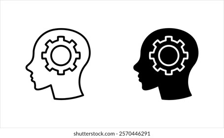 Set of brainstorming icons, on a white background.