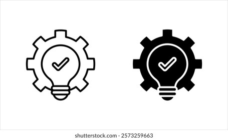 Set of brainstorming icons, on a white background.