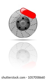 Set of brake disc, Car icon set, black icon car, repair service, different color icon isolated on white background, vector illustration logotype, repair parts, autoparts.  EPS 10. 