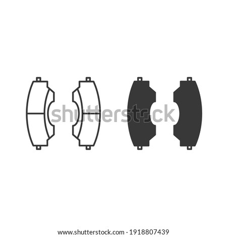 Set of brake pads. Logo vector. Auto parts