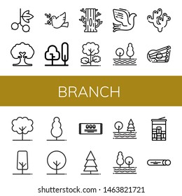 Set Of Branch Icons Such As Blackcurrant, Tree, Dove, Coral, Kankles, Mint , Branch