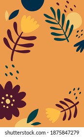 conjunto de ramas y flores, fondo de texto