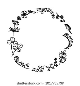 Set of branches with leaves vector illustration. Doodle style. Design, print, decor, textile, paper