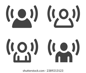 Set of brand awareness icons. Mind awareness symbol, brand ambassador, marketing, vector.