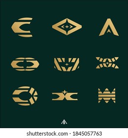 set of brand logo design ideas vector