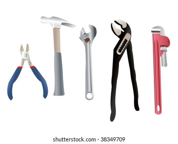 Set of brand new plumber tools for all your manual activities.