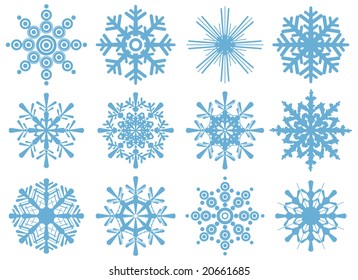 set of brand new snowflakes