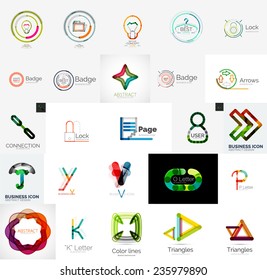 Set of branding company logo elements, abstract business icons