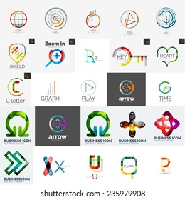 Set of branding company logo elements, abstract business icons