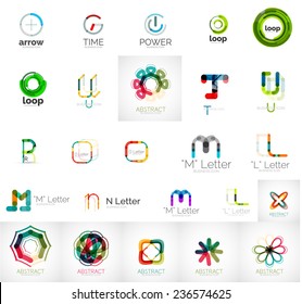 Conjunto de elementos del logotipo de la empresa de marca, iconos empresariales abstractos