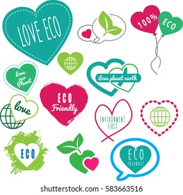 conjunto de logotipos de marca para el entorno ecológico