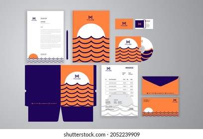 Set of branding stationery design. Stationery mockup vector megapack set corporate business.