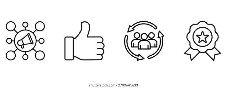 Set of branding Vector Line Icons.. Editable Stroke on white background for web and print
