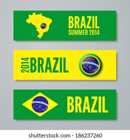 Set of Brazil concept color banners. Vector illustration