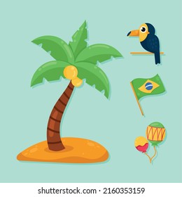 Set Of Brazil Culture Icons