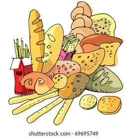 set of bread