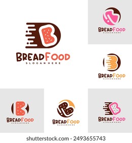 Set of Bread with B logo vector template, Creative Bread fast logo design concepts