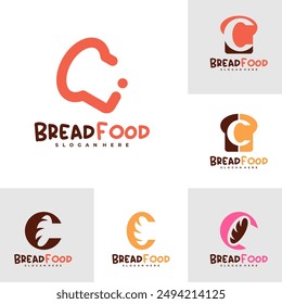 Set of Bread with C logo vector template, Creative Bread logo design concepts
