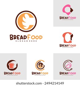 Set of Bread with C logo vector template, Creative Bread logo design concepts