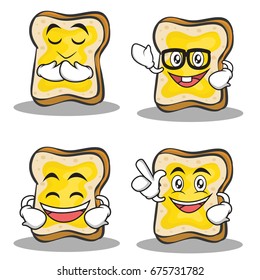 Set of bread character cartoon