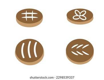 set of bread icon background cartoon vector and illustration 