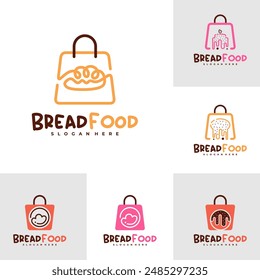 Set of Bread Shop logo vector template, Creative Shop Bread logo design concepts