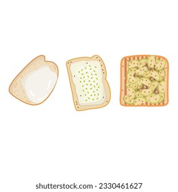 Ilustración De Set De Tostada De Pan 