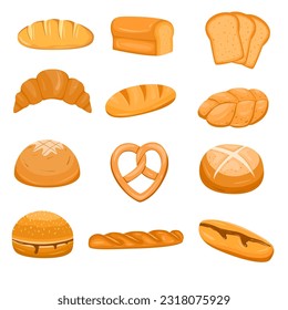 Set of bread wheat on white