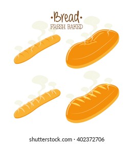 Set of breads on a white background with text