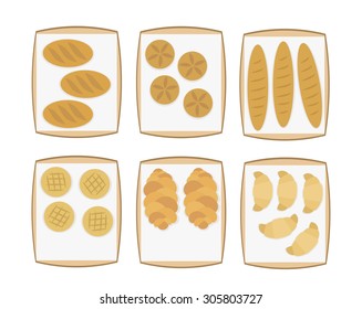 set of breads. vector illustration
