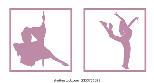 A set of break dance silhouette collection vector.