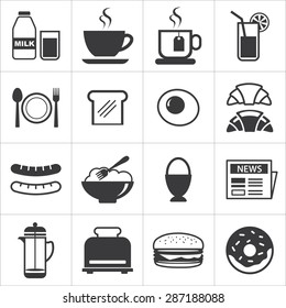 set of breakfast icon