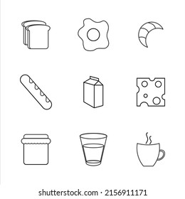 Set Breakfast Icon flach Design 