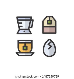 Set of Breakfast Icon, Vector Illustration