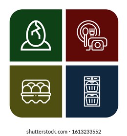 Set of breakfast icons. Such as Eggs, Room service, Egg, Muffin , breakfast icons