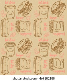 set of breakfast pattern