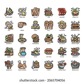 Set of Breakfast thin line icons for any web and app project. 