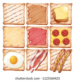 A Set of Breakfast Toast illustration