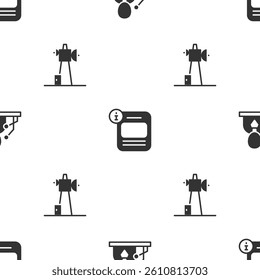 Set Breaking news, Information and Antenna on seamless pattern. Vector