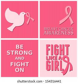 A set of Breast Cancer Awareness cards.