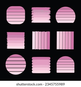 
set of Breast cancer awareness color palette, Breast cancer Color Schemes, Mother's Day Mom-inspired feminine colors, pink different shades colors palette, female Pink Combination collocation set
