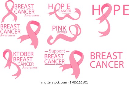 Set of Breast Cancer Awareness Event Design in Pink