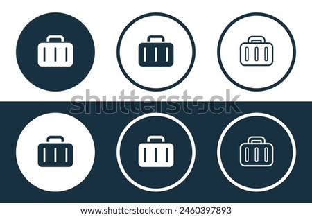 Set of Breifcase icons isolated flat and outline style vector illustration