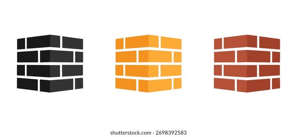 Conjunto de iconos de ladrillos. Logo de ladrillos. aislado sobre fondo blanco. Ilustración vectorial. Eps 10.
