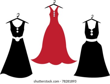 set of bridal dresses. vector